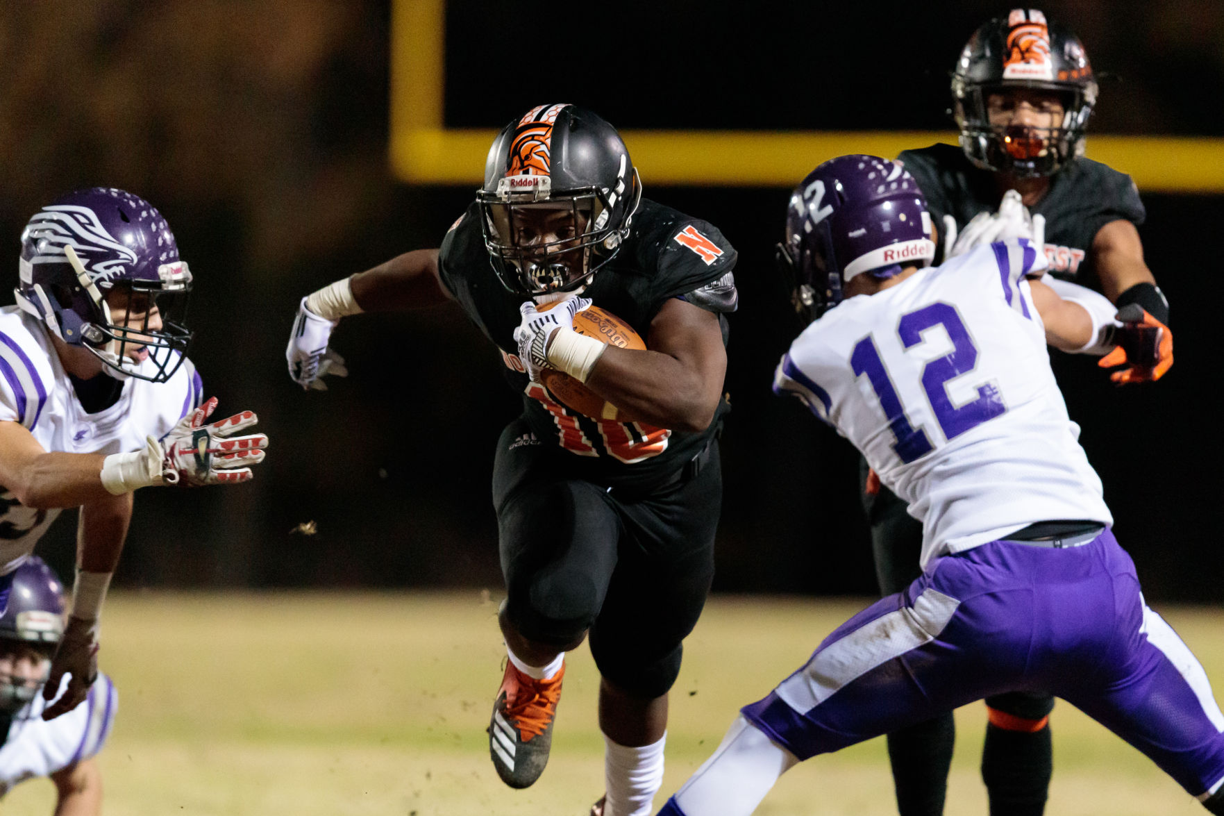 The Northwest Cabarrus Trojans defeat the Northern Guilford Nighthawks 56-35 in the second round of the 3AA State playoffs.